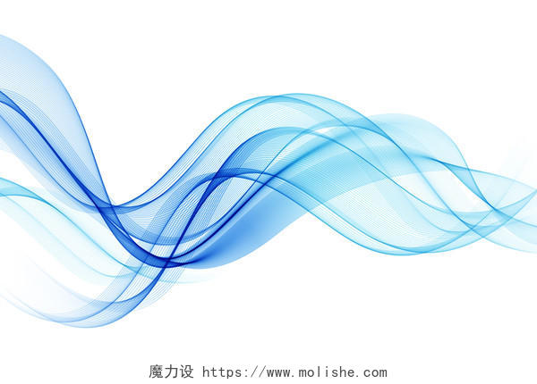 蓝色波纹科技线条动感线条几何线条素材